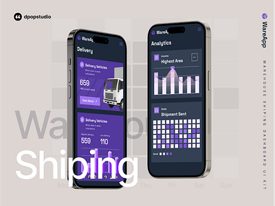 WareApp - Warehouse Shiping Dashboard UI KIT chart courier darkmode dashboard delivery dpopstudio inventory map notification overview responsive ridwan soleh sales shipment shipping tracking truck ui ux ui8 warehouse