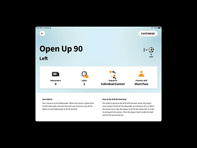 Football Training Tablet Application - Training Drill View app application drill education football scroll sport tablet ui