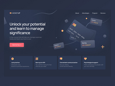 Website for the Money Management course credit design economy entrepreneur finance financetips financialfreedom graphic design invest investing investment marketing minimal money saving trader ui ux web design website