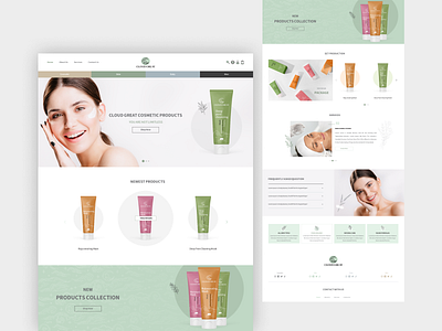 Skincare Website Design home page landing page light mode skincare web design ui ui ux ux web design