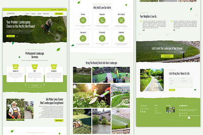 Landing Page for Parkview Landscaping gardining green landing page landscaping plants redesign ui web design