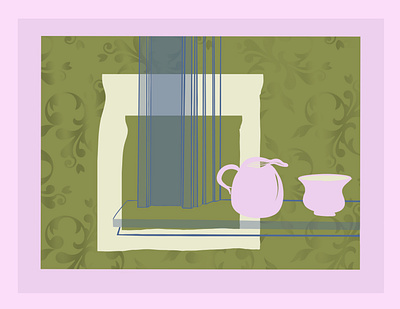 Tea By the Window color design illustration procreate