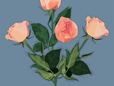 Wild Roses vector flower