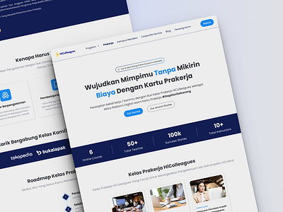 Landing Page - HiColleagues Learning Bootcamp Platform Redesign app design branding design design landing page landing page design learning app learning website ui ui ux design user interface web design