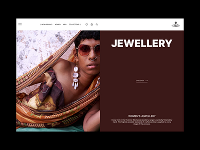 Jewellery Section Design Concept / Vivienne Westwood animation brown clothes color design figma jewellery layout product product design typography ui ui design uiux ux ux design uxui web web design