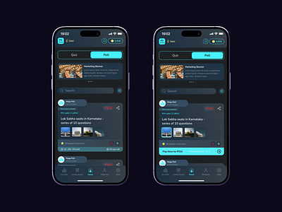 Mobile design concept for a polling app app app design app ux application design game design mobile mobile design mobile ux mobile ux design polling quiz interface quiz ux ui design ux design votes voting app voting design