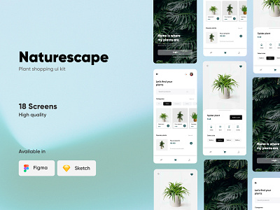 Naturescape UI kit app branding design mobileapp plantshop platform selling ui uikit