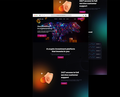 crypto currency website ux ui design 3d animation crypto currency landing crypto landing page crypto full website design illustration landing page crypto motion graphics nft landing page nft landing page ux ui nft page saas web ui user interface ux ui web