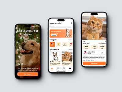 Pet Adoption App app design designer figma graphic design illustration iphone mobile application pet adoption pets ui ux