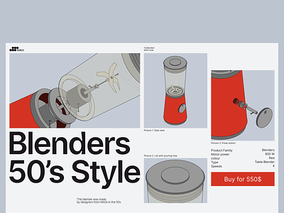 Blender 50's Style blender grid illustration layout smeg