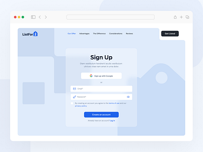 Sign Up – ListFor2 graphic design log in product design sign up ui uiux design webpage
