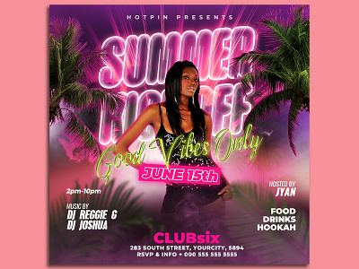 Summer Party Flyer Template summer cocktail