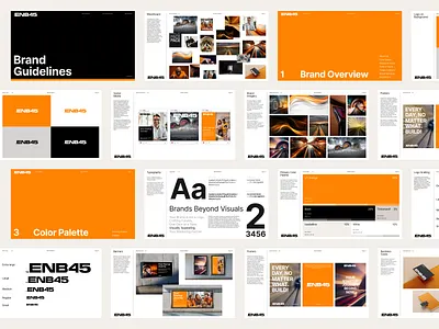 Brand Guidelines | ENB45 banners brandguidelines branding colorpalette colors design icon illustration imagery logo logodesign moodboard posters socials template typography ui