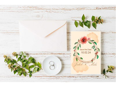 Wedding card card date floral graphic design invitation logo ornament rose wedding