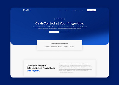 Myallet - Finance transactions and maintaining product. bank banking banking site card pay design digital pay dollar euro figma design finance financial financing landing page management money transaction ui uiux virtual banking website