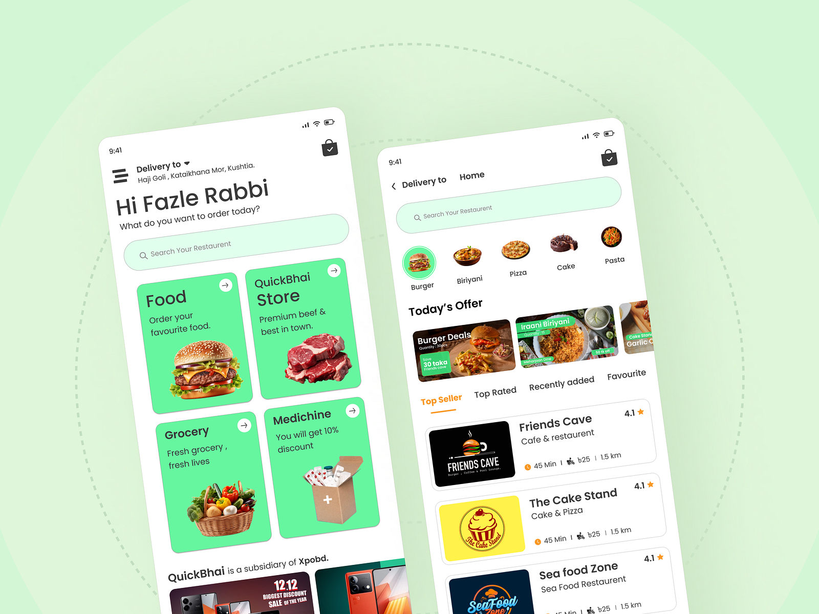 🍔Food Delivery App Ui by Fazle Rabbi Bishal on Dribbble