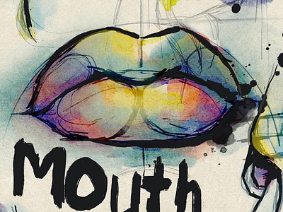 Mouth Study anatomy colorful digital drawing drawing illustration ink mouth mouth drawing mouth study procreate watercolors