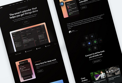 Cally – Framer template for SaaS startups branding dark dark mode framer saas ui design web design