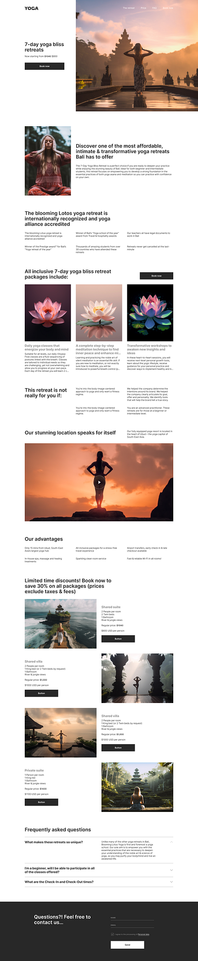 yoga website design graphic design landing page ui ui design uiux web web design website website design