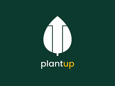 Plantup - plant growth monitoring app app logo branding emblem and text graphic design growth monitoring leaf logo logo and branding logo concept pattern plant