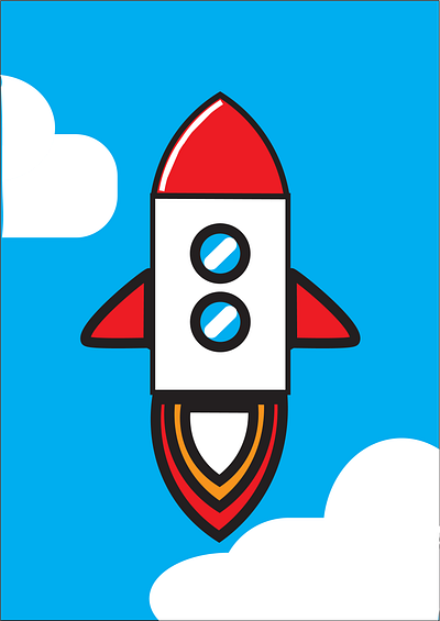 Rocket Illustration adobe illustrator design graphic design illustration logo logo design poster