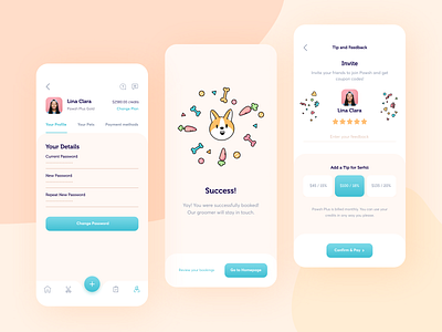 Pawsh Pet Grooming App pawsh ui