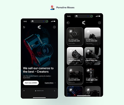 Creative Camera UI Interface app branding ui uiux ux