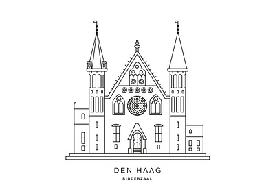 Den Haag Ridderzaal illustratie - logo ontwerp binnenhof church den haag holland kerk nederland netherlands prinsjesdag sgravenhage the hague zuidholland