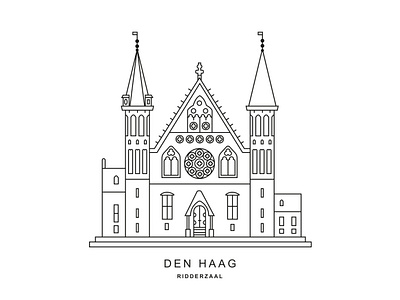 Den Haag Ridderzaal illustratie - logo ontwerp binnenhof church den haag holland kerk nederland netherlands prinsjesdag sgravenhage the hague zuidholland