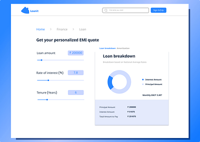 Loan Calculator - DailyUi #004 calculator dailyui loancalculator ui ux