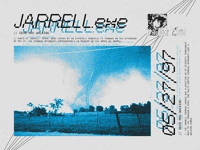 Jarrell 1997 EF5 Tornado Poster 90s band branding design edgy graphic design hurricane illustration poster tornado ui