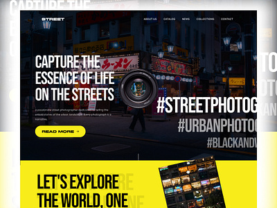 Street Photography Landing Page design figma header landing photography street ui ux web
