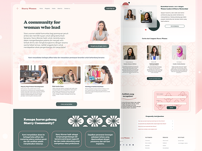 Starry Women Landing Page Design landing page ui uiux website design women women community