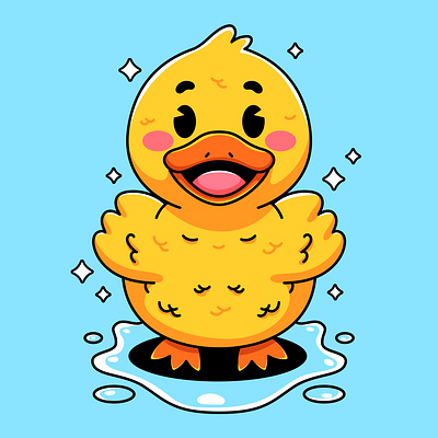Duck Cartoon animal cartoon character colorful cute design duck graphic design illustration kawaii yellow
