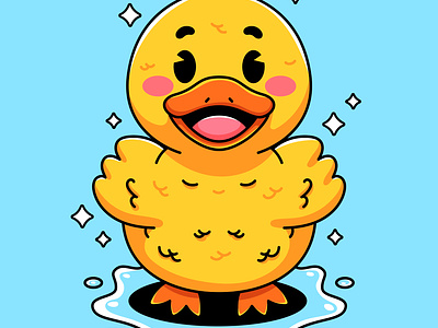 Duck Cartoon animal cartoon character colorful cute design duck graphic design illustration kawaii yellow