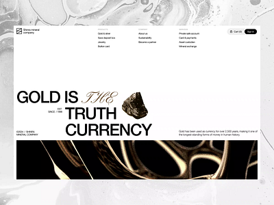 Shinra Mineral Company - Gold investment website 🪙 branding bullion clean company design finance gold investment landing page mineral mining money simple ui ux website