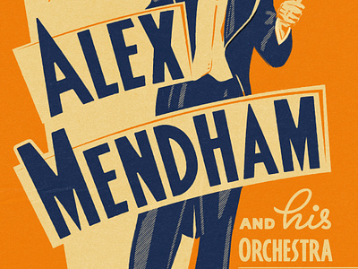 Alex Mendham Cicada Poster advertising art deco concert poster design graphic design graphics illustration typography vector