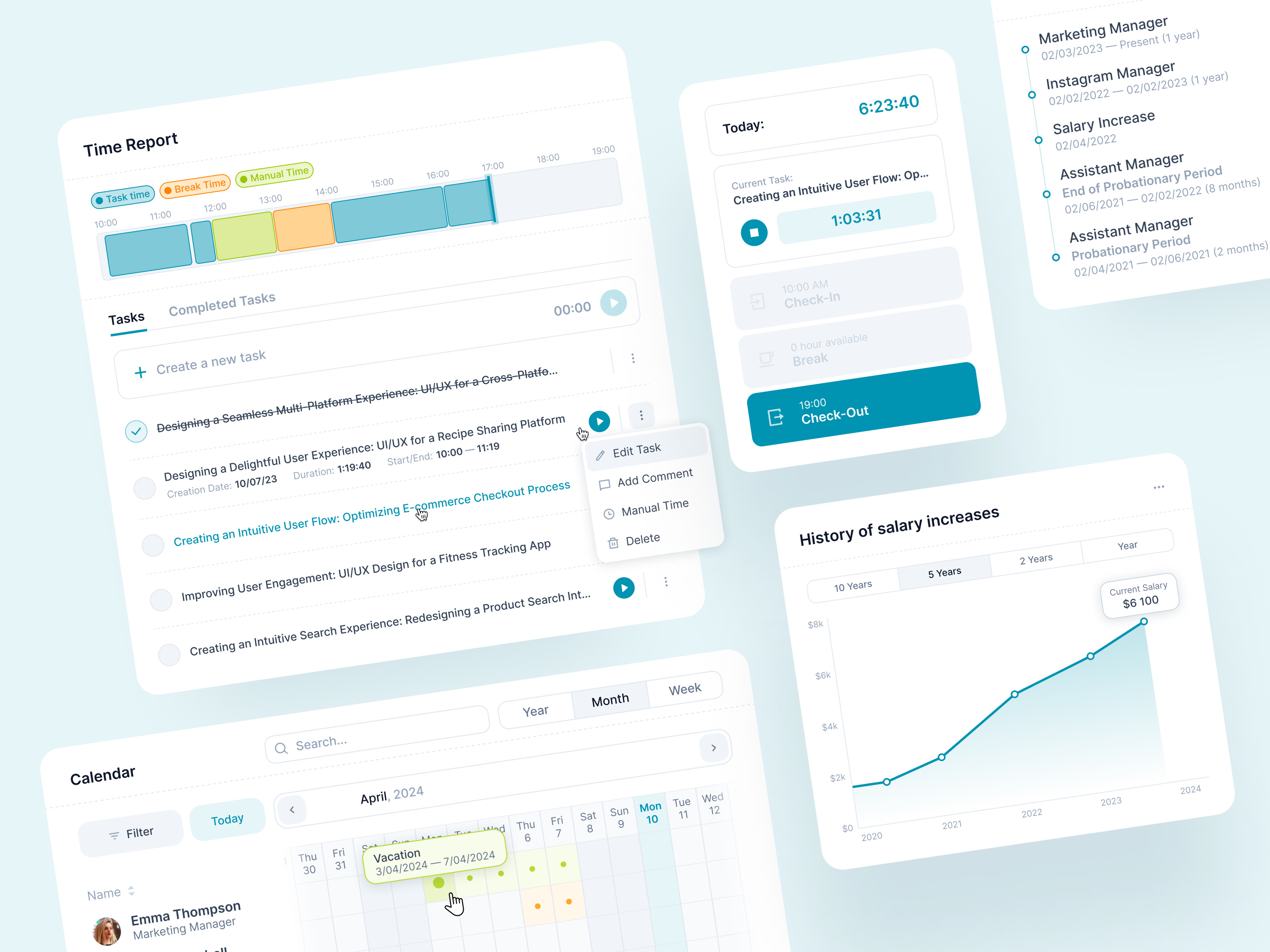 Example of Maxtime – task management and time tracking web app