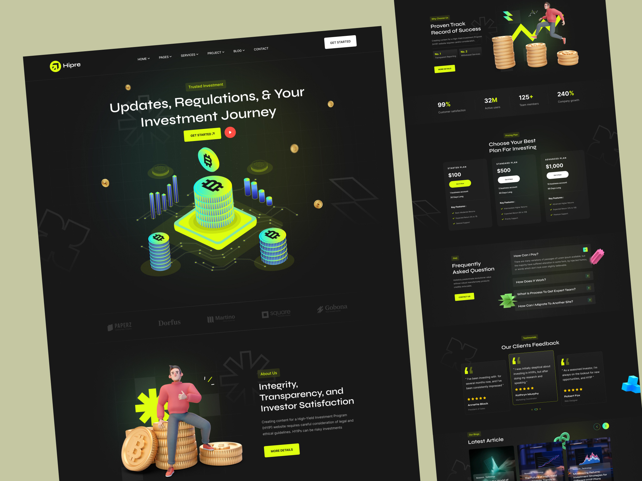 HYIP Investment Website by Zubaear on Dribbble