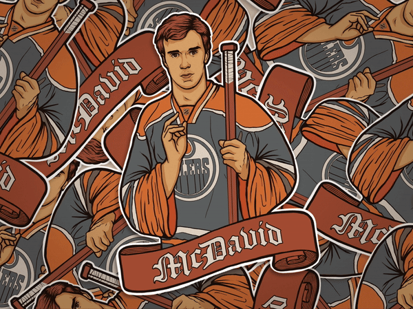 McDavid (sticker version) clean colorful design gif hockey illustration illustrator minimal sticker
