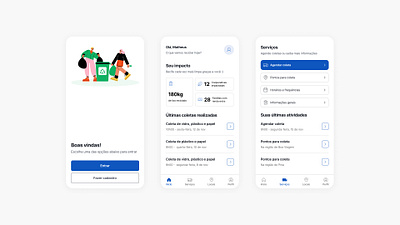 Waste collection mobile app app app design design environment recycle recycling ui uiux
