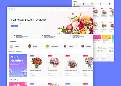 Blossom | Color & Fragrance - Fresh Flowers ecommerce flower landing page shopping ui ux web design website