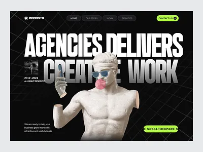 Creative Studio Landing page agency bold branding company company profile creative agency creative studio design digital agency interface landing page studio typography ui web web design website
