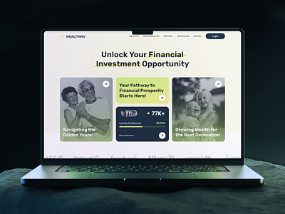 WealthInv - Investment Landing Page (Mockup Preview) business clean company design finance fintech framer homepage insurance investment landing page mobile mockup product responsive template ui ux wealth website