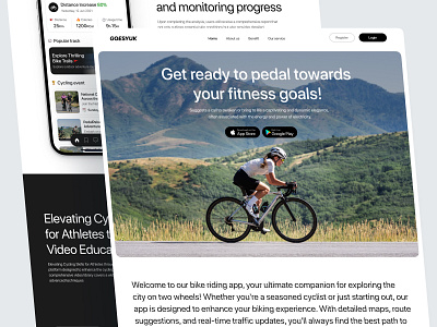 GOESYUK - Smart Bike Website (Download App) bike design download app landing page play store sport ui design web design