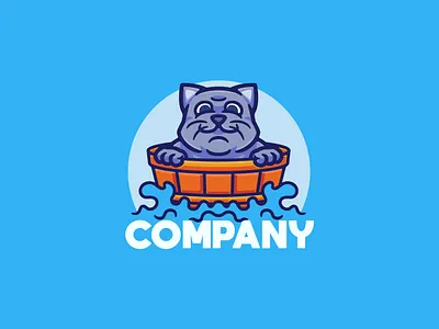 Cat bucket cartoon mascot logo bucket cartoon cat cat character cat logo cat mascot cute cat logo mascot ocean sea vector water bucket