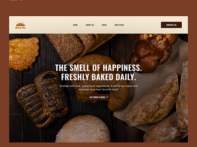 Dolce Vita baked bakery breads daily design figma freshly graphic design hero section landing page ui ux webdesigner website website design