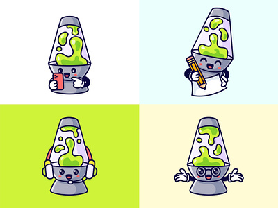 Lava Lamp character cute green icon illustration lamp lava lava lamp mascot outline rocket vector vibe