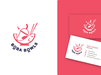 Boba Bowls logo/ restaurant logo/ sushi logo boba bowls logo branding design flat graphic design illustration logo minimal resturant logo sushi logo ui ux vector