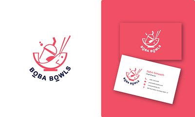 Boba Bowls logo/ restaurant logo/ sushi logo boba bowls logo branding design flat graphic design illustration logo minimal resturant logo sushi logo ui ux vector